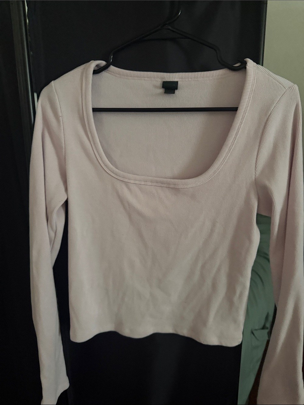 Wild Fable Women's Scoop Neck Ribbed Long-Sleeve Top - Light Pink